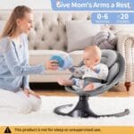 LAREX Baby Swing for Infants to Toddler with Remote Control Bluetooth | Portable Electric Infant Rocker with 5 Sway Speeds Timers 10 Melodies 3-Point Harness Max 20 lbs | Babyz Corner LAREX Baby Swing for Infants to Toddler with Remote Control & Bluetooth | Portable Electric Infant Rocker with 5 Sway Speeds & Timers, 10 Melodies, 3-Point Harness, Max 20 lbs,...
