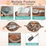 MOMINSIDE Diaper Bag Tote Convertible Diaper Bag Backpack Tote Leather | 4 in 1 Baby Bag Hospital bag 13 Pockets Travel Diaper Tote Pañaleras Para Bebe with Changing Pad for Mom...