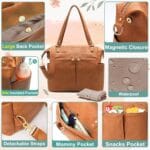 MOMINSIDE Diaper Bag Tote Convertible Diaper Bag Backpack Tote Leather | 4 in 1 Baby Bag Hospital bag 13 Pockets Travel Diaper Tote Pañaleras Para Bebe with Changing Pad for Mom | Babyz Corner MOMINSIDE Diaper Bag Tote Convertible Diaper Bag Backpack Tote Leather | 4 in 1 Baby Bag Hospital bag 13 Pockets Travel Diaper Tote Pañaleras Para Bebe with Changing Pad for Mom...