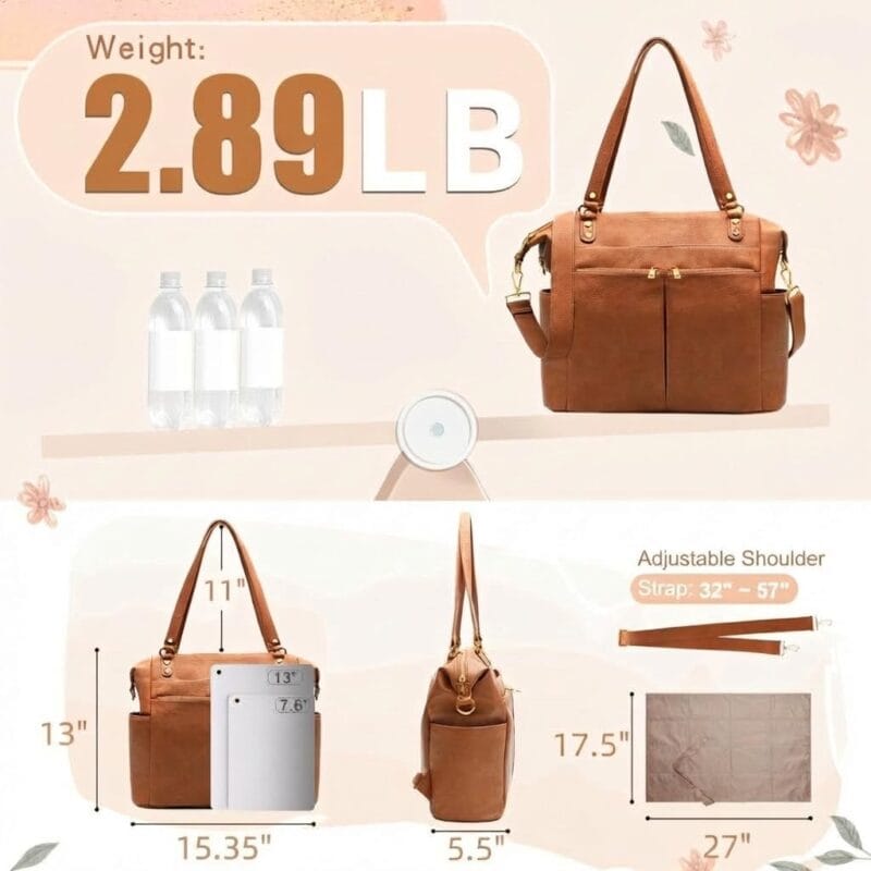 MOMINSIDE Diaper Bag Tote Convertible Diaper Bag Backpack Tote Leather | 4 in 1 Baby Bag Hospital bag 13 Pockets Travel Diaper Tote Pañaleras Para Bebe with Changing Pad for Mom | Babyz Corner MOMINSIDE Diaper Bag Tote Convertible Diaper Bag Backpack Tote Leather | 4 in 1 Baby Bag Hospital bag 13 Pockets Travel Diaper Tote Pañaleras Para Bebe with Changing Pad for Mom...
