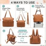 MOMINSIDE Diaper Bag Tote Convertible Diaper Bag Backpack Tote Leather | 4 in 1 Baby Bag Hospital bag 13 Pockets Travel Diaper Tote Pañaleras Para Bebe with Changing Pad for Mom | Babyz Corner MOMINSIDE Diaper Bag Tote Convertible Diaper Bag Backpack Tote Leather | 4 in 1 Baby Bag Hospital bag 13 Pockets Travel Diaper Tote Pañaleras Para Bebe with Changing Pad for Mom...