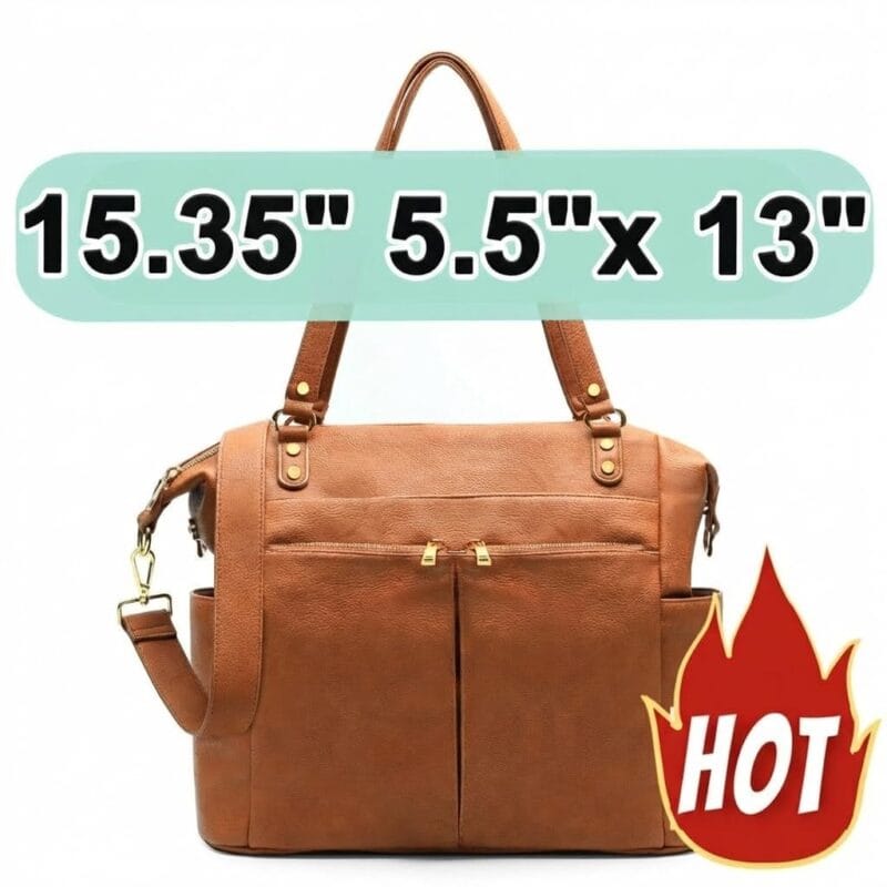 MOMINSIDE Diaper Bag Tote Convertible Diaper Bag Backpack Tote Leather | 4 in 1 Baby Bag Hospital bag 13 Pockets Travel Diaper Tote Pañaleras Para Bebe with Changing Pad for Mom...