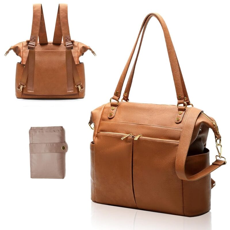 MOMINSIDE Diaper Bag Tote Convertible Diaper Bag Backpack Tote Leather | 4 in 1 Baby Bag Hospital bag 13 Pockets Travel Diaper Tote Pañaleras Para Bebe with Changing Pad for Mom | Babyz Corner MOMINSIDE Diaper Bag Tote Convertible Diaper Bag Backpack Tote Leather | 4 in 1 Baby Bag Hospital bag 13 Pockets Travel Diaper Tote Pañaleras Para Bebe with Changing Pad for Mom...