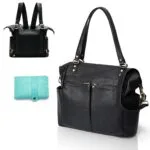 MOMINSIDE Diaper Bag Tote Convertible Diaper Bag Backpack Tote Leather | 4 in 1 Baby Bag Hospital bag 13 Pockets Travel Diaper Tote Pañaleras Para Bebe with Changing Pad for Mom...
