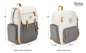 Parker Baby Co. Birch Bag, Birch Diaper Backpack, Insulated Pockets - Cream | Stylish diaper bag backpack with changing pad, stroller straps, 10+ pockets, and organized baby...