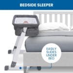Simmons Kids By The Bed City Sleeper Bassinet - Adjustable Height Portable Crib with Wheels Airflow Mesh Grey Tweed | Babyz Corner Simmons Kids By The Bed City Sleeper Bassinet - Adjustable Height Portable Crib with Wheels & Airflow Mesh, Grey Tweed
