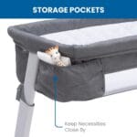 Simmons Kids By The Bed City Sleeper Bassinet - Adjustable Height Portable Crib with Wheels Airflow Mesh Grey Tweed | Babyz Corner Simmons Kids By The Bed City Sleeper Bassinet - Adjustable Height Portable Crib with Wheels & Airflow Mesh, Grey Tweed