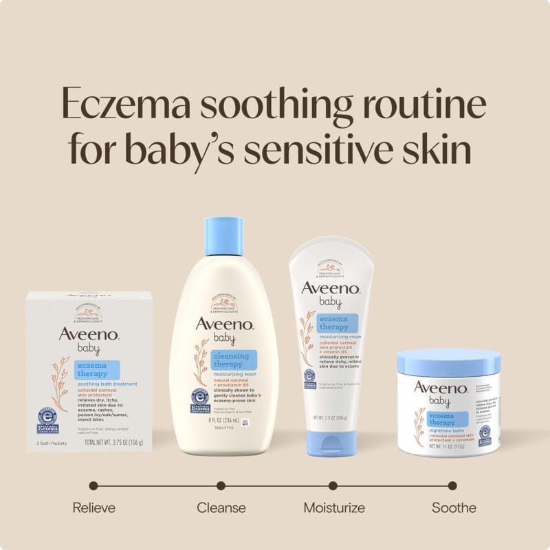 Aveeno Baby Eczema Therapy Nighttime Body Balm, Hypoallergenic, 11 oz
