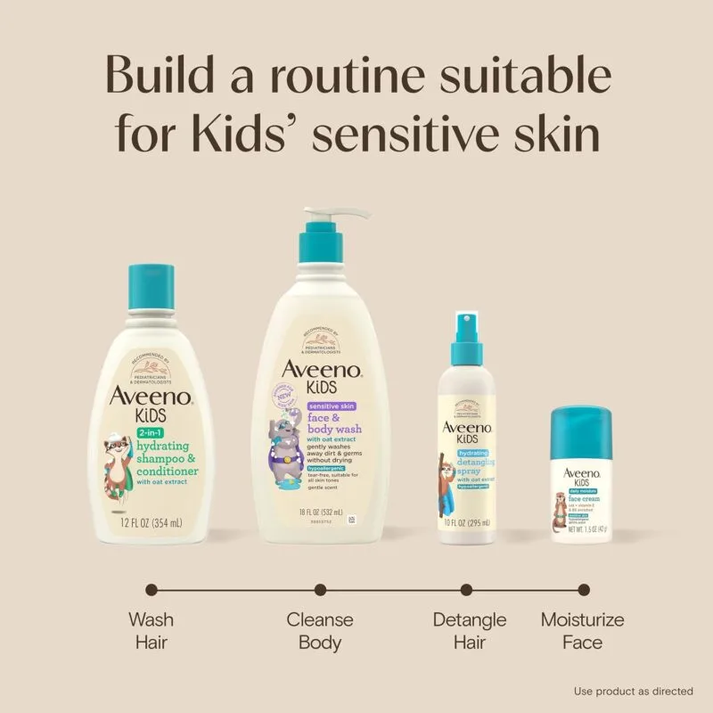 Aveeno Kids Face & Body Wash, Sensitive Skin, 18 fl. oz