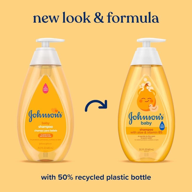 Johnson's Baby Shampoo with Aloe & Vitamin B5, Tear-Free, 20.3 fl. oz