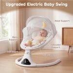 Electric Baby Swing with Remote Control5 SpeedsPortableCozy0-12MGrey | Babyz Corner Electric Baby Swing with Remote Control,5 Speeds&Portable&Cozy(0-12M,Grey)