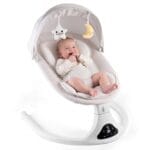 Electric Baby Swing with Remote Control5 SpeedsPortableCozy0-12MGrey | Babyz Corner Electric Baby Swing with Remote Control,5 Speeds&Portable&Cozy(0-12M,Grey)