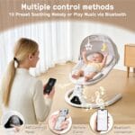 Electric Baby Swing with Remote Control5 SpeedsPortableCozy0-12MGrey | Babyz Corner Electric Baby Swing with Remote Control,5 Speeds&Portable&Cozy(0-12M,Grey)