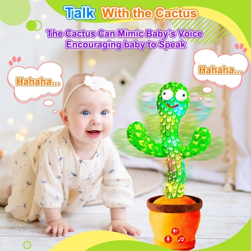 Rechargeable Dancing Talking Cactus Toy, Volume Adjustable Baby Toys