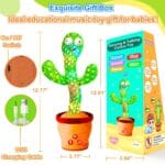 Rechargeable Dancing Talking Cactus Toy Volume Adjustable Baby Toys | Babyz Corner Rechargeable Dancing Talking Cactus Toy, Volume Adjustable Baby Toys